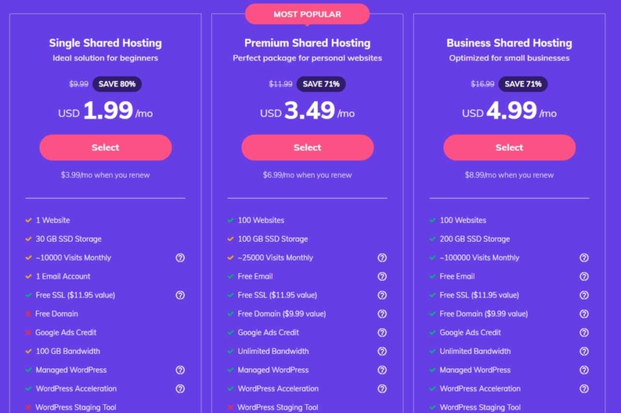 Hostinger Plan Details