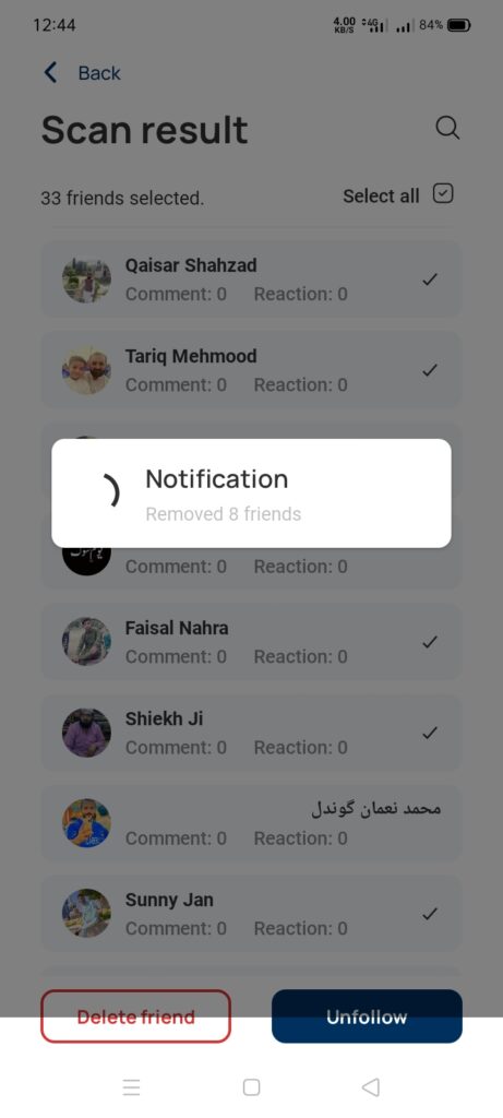 removing inactive friends