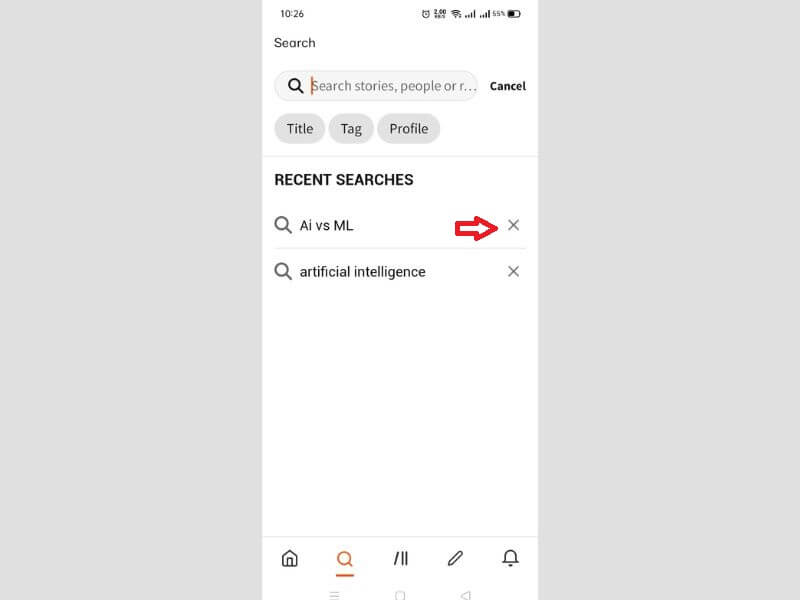 remove wattpad Search History