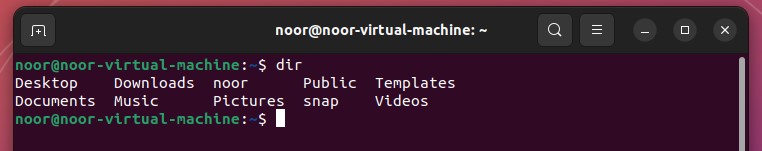 ubuntu dir command