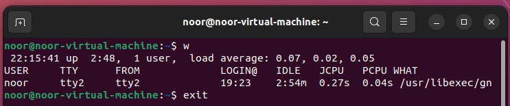 exit command in ubuntu
