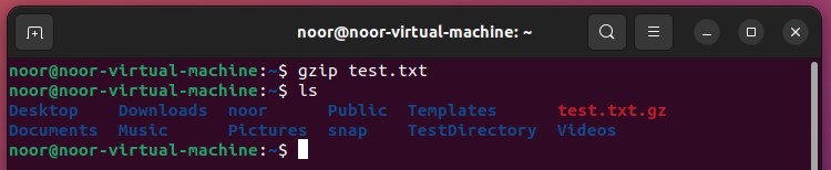 gzip ubuntu command