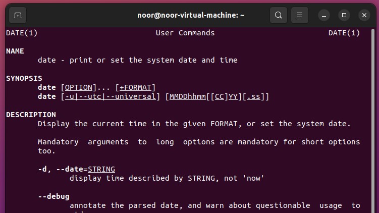 man command in ubuntu