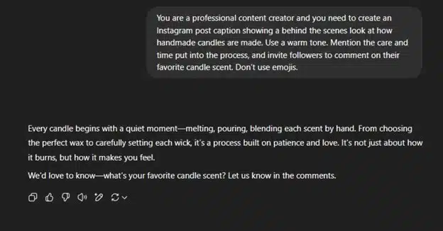 Behind-the-Scenes Storytelling prompt response