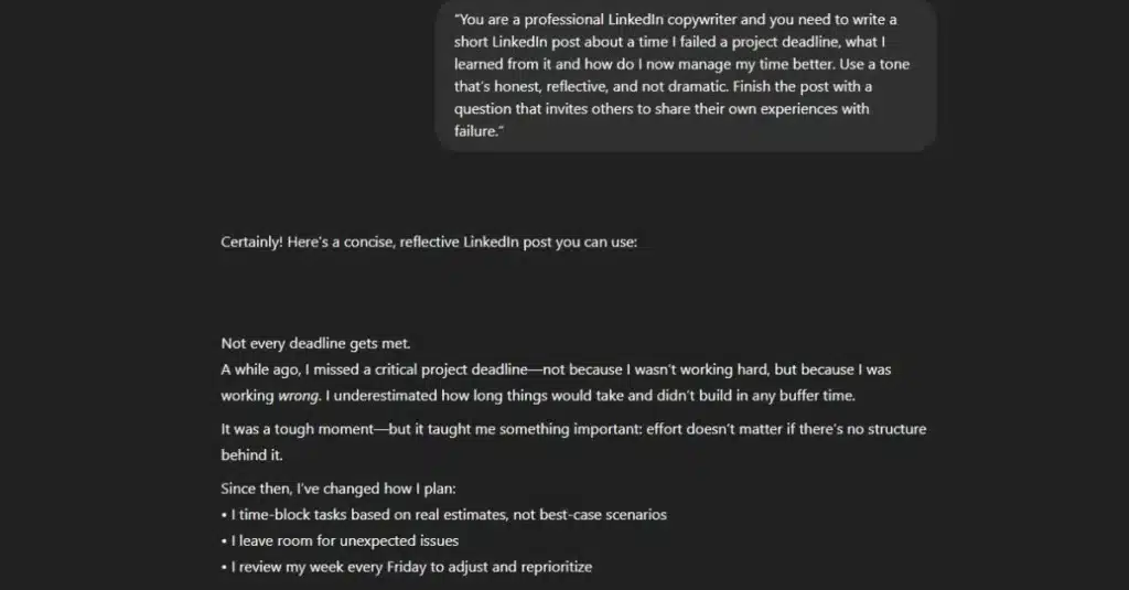 ChatGPT Prompts for LinkedIn Content Creation