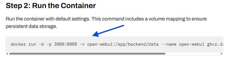 run docker with open webui